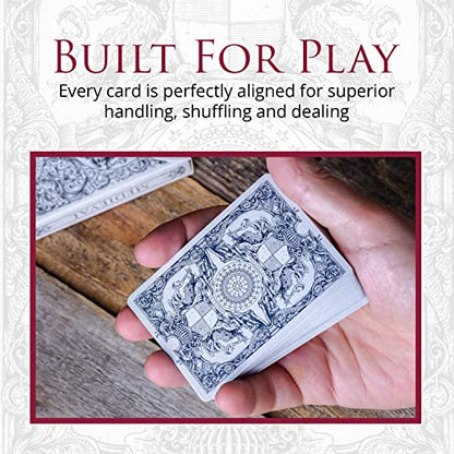 Medieval Playing Cards with Unique Seal and Free Card Game eBook, Stand Out with Cool Poker Cards, Black Deck of Playing Cards, Unique Illustrated Designs for Kids & Adults, Playing Card Decks - color: Black