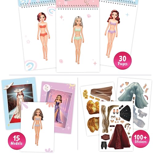 Fashion Sticker Book for Kids Girls Activity Design | Dress up runway activity with guided design pages sparks creativity; perfect for little designers ages 5 and up. - color: Sticker Dress Up Fashion Runway