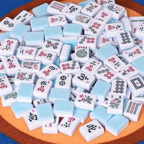 American Mahjong Tiles Set,Mahjong Game Set with 166pcs 1.2’’ Light Blue Tiles (Tiles Only Set) - color: Light Blue