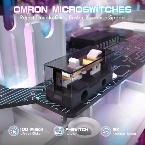 ATTACK SHARK X1 Ultralight Tri Mode Wireless 40000 DPI Gaming Mouse-White | Magnetic RGB Charging Dock,PixArt PAW3395 Pro Sensor,BT/2.4Ghz/Wired,1K Polling,Optical Micro Switch,Driver for PC Mac Gamer - color: White