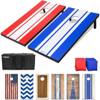 GoSports Portable Cornhole Sets, 8 Styles – Choose 4 x 2 ft or 3 x 2 ft - Boards Include 8 Bean Bags, Travel Case, and Game Rules - style: 4 x 2 ft Classic