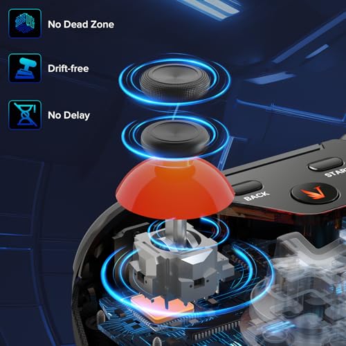 Wireless Gaming Controller for PC/NS/Android(2-Pack): Wired & USB Receiver Wireless & Bluetooth, Pressure-Sensitive Trigger, 6-Axis Motion, Dual Vibration Feel, Turbo, Ergonomic Design(No Xbox/PS) - color: 2 Black