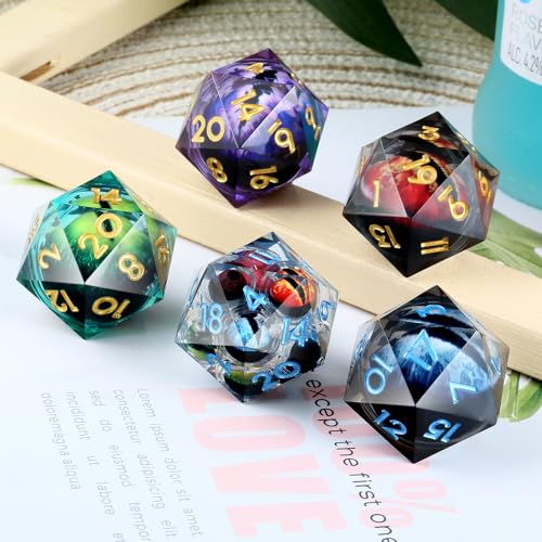 Liquid Dragon Eye D20 Dice,DNDND 33mm 20 Sided Dice Set with Gorgeous Gift Box for Dungeons and Dragons (Red) - color: 33mm Eyeball Red