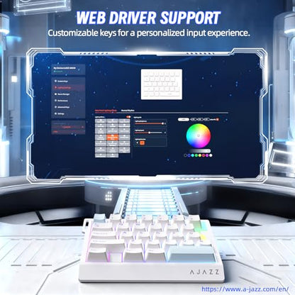 A.JAZZ AK029 Wired 29 Keys One-Handed RGB Gaming Keyboard with 8000HZ,0.01mm RT Magnetic Switches Adjustable Actuation,Hotswappable Mechanical Keyboard,Aluminum Plate,Web Driver for Gamers-White - color: White