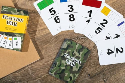 Fraction War Fun Math Game to Learn, Compare and Simplify Fractions for 2nd to 5th Grade (1 Pack) - Standard Edition