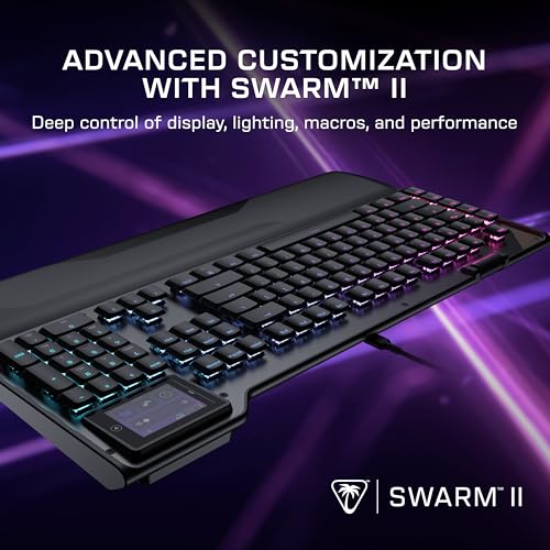 Turtle Beach Command Series KB5 Full-Sized Mechanical PC Gaming Keyboard | Touchscreen Command Display, Low-Profile Mechanical Switches, Double Shot PBT Keycaps, True 8K Polling, Per Key RGB, Black - style: KB5 Keyboard