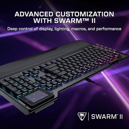 Turtle Beach Command Series KB5 Full-Sized Mechanical PC Gaming Keyboard | Touchscreen Command Display, Low-Profile Mechanical Switches, Double Shot PBT Keycaps, True 8K Polling, Per Key RGB, Black - style: KB5 Keyboard