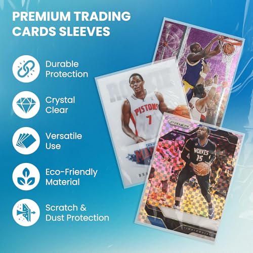 500 Premium Penny Sleeves – Ultra-Clear 2mil Trading Card Protectors for Standard Size Cards – Fits Baseball, Football, Basketball, and TCG – Bulk Pack (100/500/1000 Count)