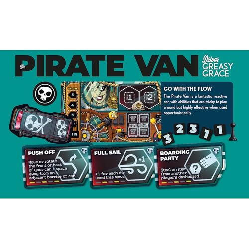 Rebellion Unplugged: Joyride: High Seas - Expansion, Pirate Themed, Car Combat Board Game, New Obstacles & Racetrack Elements, Ages 12+, 2-4 Players - style: High Seas