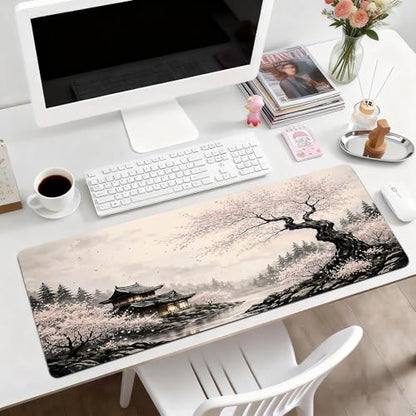Gaming Mouse Pad, Desk Mat for Keyboard and Mouse, Large Mouse Pad for Desk, Computer Mousepad - color: Japanese Ink Painting 2
