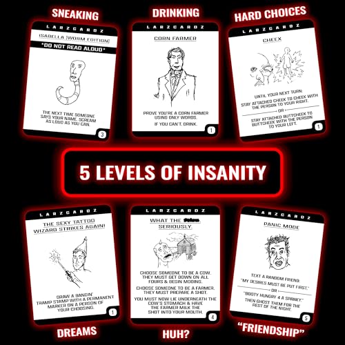Weird Drinking Game for Adults - 216 Cards, Dares & Challenges | 210 insane prompts, easy-to-learn party starter for 3+ players, unhinged adult humor, college parties, game nights & pregames