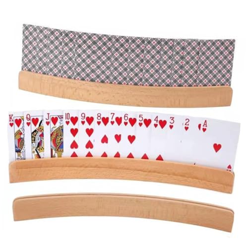 Happyyami Wooden Card Rack Holder for Playing Cards for Gaming and Toy Base for Organized Play for Boys and Girls and Adults