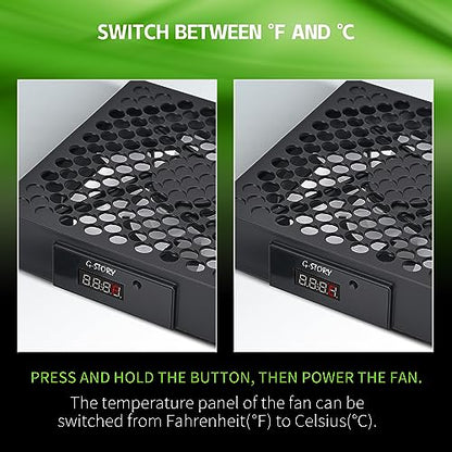 G-STORY Cooling Fan for Xbox Series S Auto 3 Speed Adjust Temp Display - Black - color: BLACK