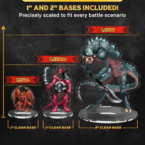 Skinny Minis Devil Miniatures Set, 16 Flat Minis with Bases for Tabletop Game, Infernal Monster Minis, D&D Compatible, 2D Pathfinder & 5e Minis for TTRPG