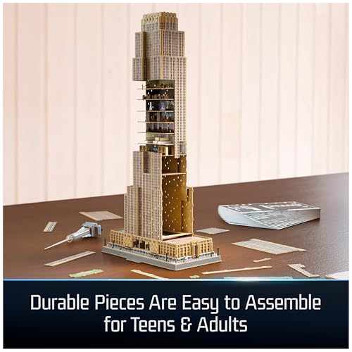 4D Build Empire State Building Replica 3D Puzzle Model Kit for Adults | 479 Premium EPS Foam Pieces, No Glue or Tools Required, Home Decor Collectible Figure for Display, Screen-Free Hobby Ages 12+