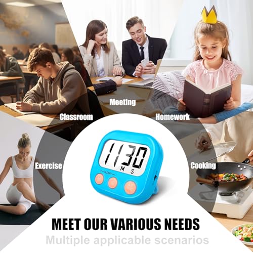 2 Pack Kitchen Timers Loud Ring Digital Timers for Cooking Magnetic Blue - color: Blue