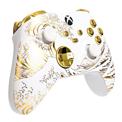 Crazy Controllerz Customz Series Custom Wireless Controller for Xbox One Series X S PC - Gold Crush Design - color: XS GOLD CRUSH