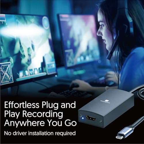 4K60 HDMI to USB-C Capture Dongle with Scaler, Stream up to 4K60, HDMI 2.0, HDR, Ultra Low Latency, for Gaming Xbox, PS5, PC, USB3.1, No Driver Required, for OBS, TAA Compliant