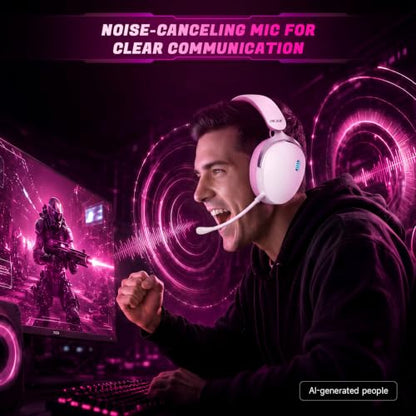 Acer 2.4GHz Wireless Gaming Headsets for PS5, PS4, PC, Switch, Tri-Mode Gaming Headphones with Noise Canceling Mic, Stereo Sound, 40+Hr Battery, 50mm Drivers - PinkWhite - color: PinkWhite