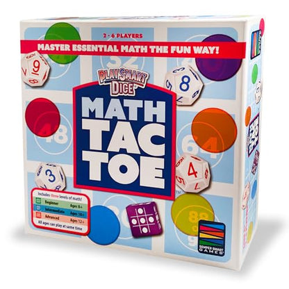 Semper Smart Games PlaySmart Dice Math-Tac-Toe Math Game: Get Sharp on Mental Math with a Fun New Twist on a Timeless Classic! Multiple Skill-leveled Math Bingo Made Fun for 8 and up!