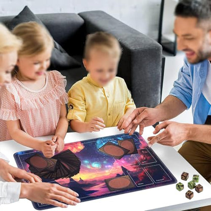 for MTG Card Playmat with Zones-Includes A Storage Bag and 6 Dice, 24 x 14 inches for TCG Playmat with Non-Slip Rubber, Game Mat, Mysterious Rotating Galaxy - color: Yux-playmats-2-2A-289