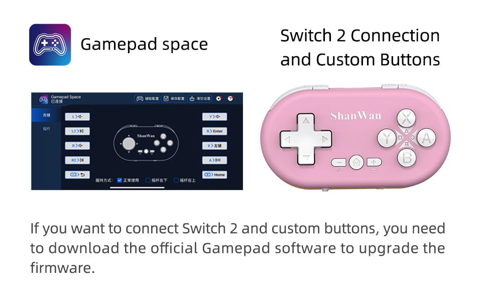 ShanWan Bluetooth Gamepad Keychain Sized Mini Controller for Switch, Windows, Android, iOS & PS4（pink ） - color: PINK