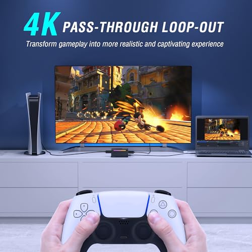 Fifine AmpliGame Video Capture Card, HD 1080 60fps for Audio Video, Gaming, Live Streaming, 4K HDMI to USB Capture Card Compatible with PS4/Windows/Mac OS/Switch/Xbox-V3 - color: Black