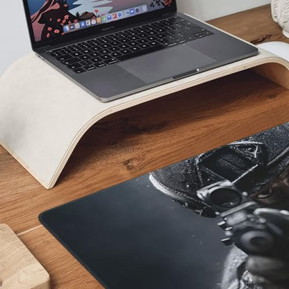 Large Gaming Mouse Pad with Non-Slip Rubber Base, Tactical Soldier Design, Smooth Surface for Work, Office and Home, 35.4" x 15.7 - color: Tactical Soldier