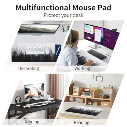Desk Mat Forest, Keyboard Mats for Desk, 31.5" x 11.8" XL | Large Gaming Mouse Pad, Stitched Edges, Non-Slip Desk Pad, Computer Keyboard Mat, Office Home - color: Forest