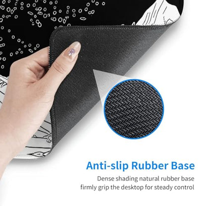 Large Gaming Mouse Pad Desk Mat, Japanese Great Waves Extended Keyboard Mouse Pad Mousepad with Non-Slip Base and Stitched Edge Mouse Mat Desk Pad Mouse Pads for Desk Home Office, 31.5 x 11.8 - color: Japanese Waves