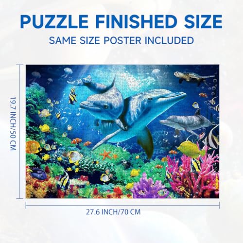 Nattork Jigsaw Puzzles 1000 Pieces for Adults, Families (Sea World) Pieces Fit Together Perfectly - size: Sea - 1000pcs