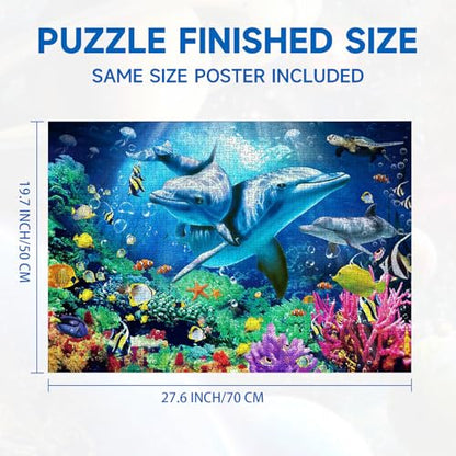 Nattork Jigsaw Puzzles 1000 Pieces for Adults, Families (Sea World) Pieces Fit Together Perfectly - size: Sea - 1000pcs