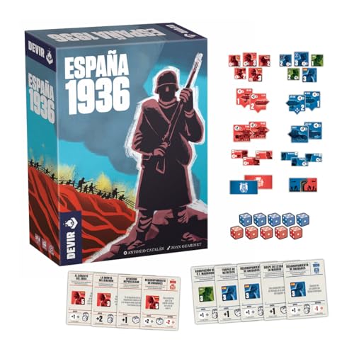 Devir - España 1936 Board Game, Historical War Strategy & Civil War Simulation Game, 2 Player Tactical Wargame for Teens and Adults, Ages 14+, 180 Playtime, (English/Spanish Version)