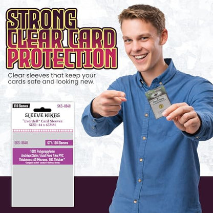 Sleeve Kings Everdell Mini Compatible Card Sleeves – 110 Pack, 44 x 63 mm, Extra Clear 60 Micron Polypropylene, Acid-Free, PVC-Free – SKS-8840 - size: 44 x 63 mm, style: Everdell Mini Compatible