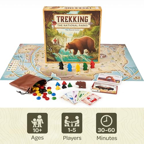 Underdog Games Trekking The National Parks - Award-Winning Family Board Game for Kids Ages 12+ - Easy to Learn, Fun Activities for 1-5 Players, Great for Family Bonding & for National Parks Lovers