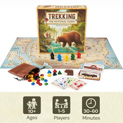 Underdog Games Trekking The National Parks - Award-Winning Family Board Game for Kids Ages 12+ - Easy to Learn, Fun Activities for 1-5 Players, Great for Family Bonding & for National Parks Lovers
