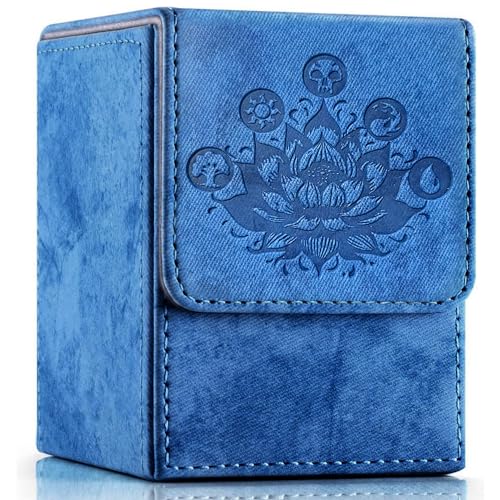 PROMAXIBINDER MTG Card Deck Box, Fits 200 Cards, Storage for TCG/MTG Crads, PU Leather Strong Magenet (Navy Blue) - color: B-Navy Blue, size: 100+