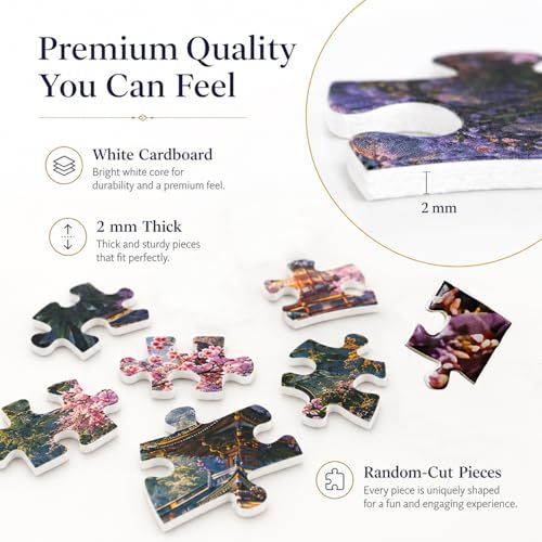 Jigsaw Puzzles for Adults 1000 Pieces Cherry Blossom Impossible Hard Difficult Challenging Puzzle for Adults 1000pc Puzzles Mountain Forest Flower Lake Park Landscape Puzzle 28 x 20 inch