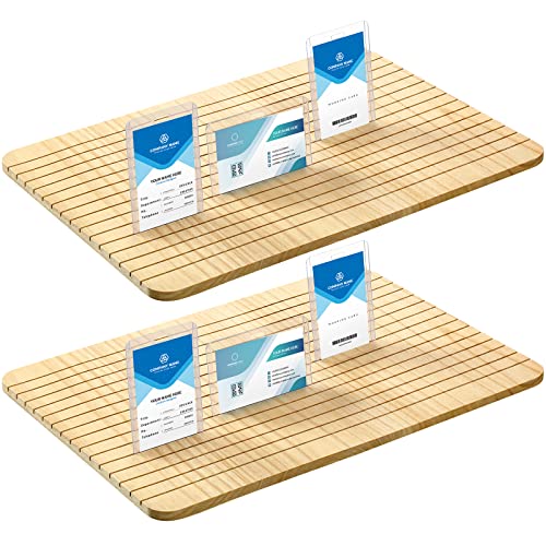 Glenmal 2 Pcs Wooden Name Badge Holder ID Badge Tray Organizer ID Tag Name Badge Organizer Name Tag Holders ID Card Sign Tag Decor Supplies for Office Business(15.4 x 11 x 0.5 Inch,Natural Color) - color: Natural Color, size: 15.4 x 11 x 0.5 Inch