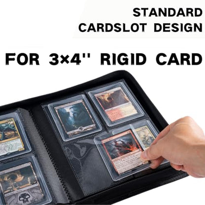 Top loader Binder, Holds 128+ Toploaders（White） | 4 Pocket Top Loader Card Storage Case, Double-Sided Pockets for trading card in 3 x 4'' Toploaders - color: Top loader Binder White