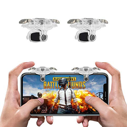 Newseego for PUBG Mobile Game Controller Trigger, Upgrade Version PUBG Mobile Game Trigger Double Sensitive Aim Shoot Keys Buttons for Rules of Survival/PUBG Triggers for All Smartphone-Transparent - color: Transparent