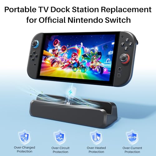 RREAKA for Nintendo Switch 2 Dock Station, Portable TV Docking Station with 4K@60Hz HDMI Output, USB 3.0 Port and 100W USB C Power, Includes HDMI Cable