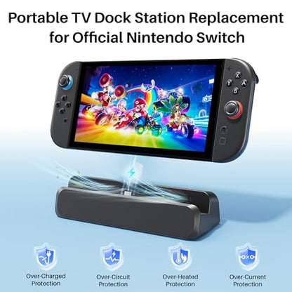 RREAKA for Nintendo Switch 2 Dock Station, Portable TV Docking Station with 4K@60Hz HDMI Output, USB 3.0 Port and 100W USB C Power, Includes HDMI Cable