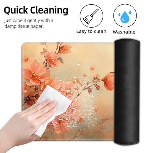 for MTG Playmat TCG Card Game Mat with Stitched Edges,Board Game Mats Non-Slip Waterproof Rubber Base 24 x 14 inch for CCG RPG DTCG Trading Card,Hummingbird Flower - color: Hummingbird Flower