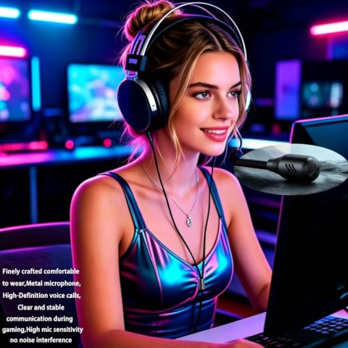 FAAEAL Wired Studio Headphones,Over Ear Boom mic Gaming Headset,HiFi Open-Back Stereo Headphones,Dual 3.5mm 50mm Dynamic Driver Monitoring Headset for Recording Mixing DJ Podcast Audiophile - style: Wired Dual 3.5mm
