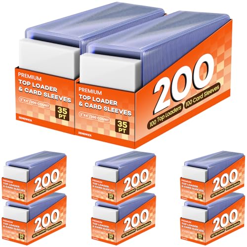 1600 Card Sleeves Top Loaders for Cards, 3" x 4" Hard Plastic Toploaders, Baseball Card Protectors, Trading Card Holder for Football Sports Cards (800 Toploaders + 800 Penny Sleeves) - size: 800 Hard Sleeves + 800 Soft Sleeves New