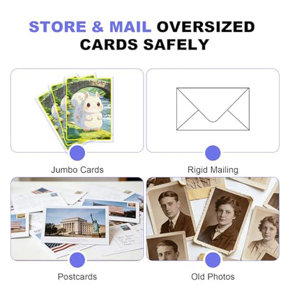 30 Pack Jumbo Card Top Loader - Rigid Hard Plastic Protector Sleeves for 5.9" x 8.1" Oversized Cards, Crystal Clear & Scratch Resistant - Ideal for Jumbo Card Sleeves of Large Trading Cards & Photos - size: XL: 5.9"x8.1"
