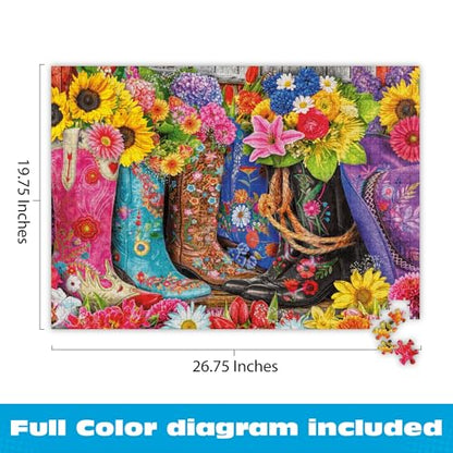 Buffalo Games Lars Stewart Cowgirl Colors 1000 Piece Jigsaw Puzzle - 26.75 x 19.75 in - Vibrant Western Art - Reference Poster - Jigsaw Puzzles for Adults