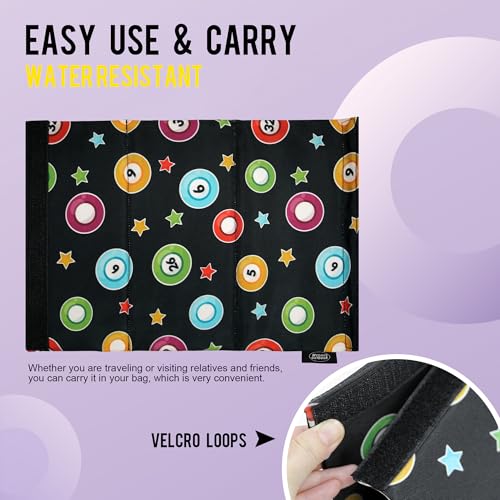 Hands-Free Folding Playing Card Holder for Bingo,Canasta, Family Game Night Accessory for Adult,Pull Tabs Card Holders for Canasta Poker Bridge Cards (Print)