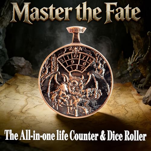DND Dice Roller D4-D20 Metal Pocket Watch 3D Dragon Art Golden | All-in-one dnd spinner dice. metal pocket watch design.press to roll. zinc alloy metal. mtg ttrpg gifts - color: Dice Roller-golden
